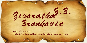 Živoratka Branković vizit kartica